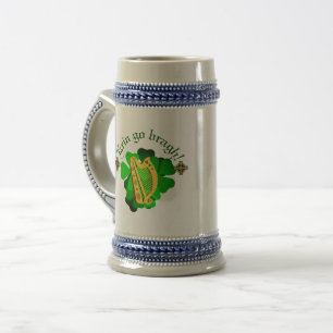Ireland forever/Erin go bragh/ harp Beer Stein