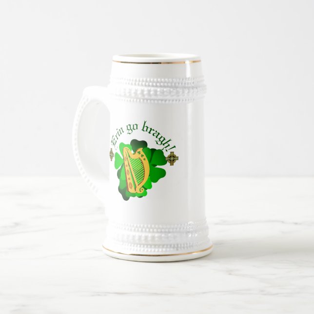 Ireland forever/Erin go bragh/ harp Beer Stein (Front Left)