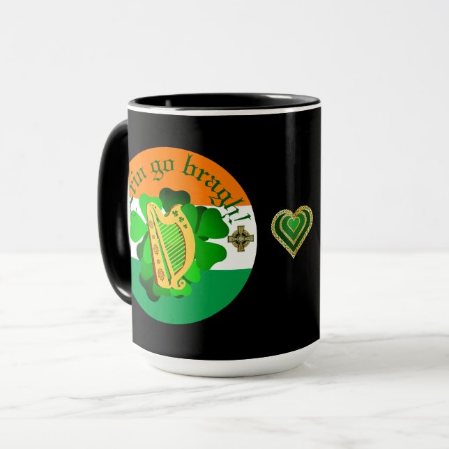 Ireland forever/Erin go bragh/ harp/flag/heart 2  Mug (Front Left)