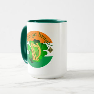 Ireland forever/Erin go bragh/ harp/flag Mug