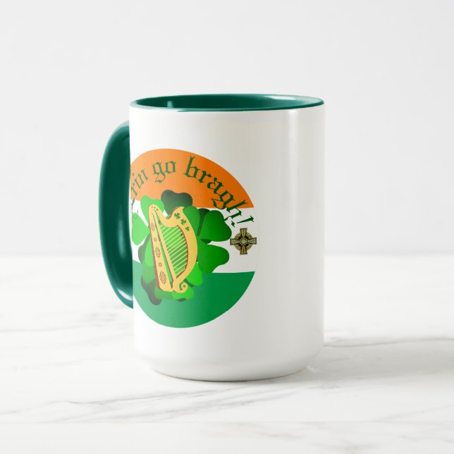Ireland forever/Erin go bragh/ harp/flag Mug (Front Left)