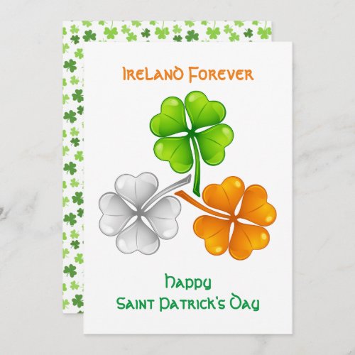Ireland Forever Lucky Shamrock Holiday Card