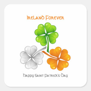 Ireland Forever Lucky Shamrock Square Sticker