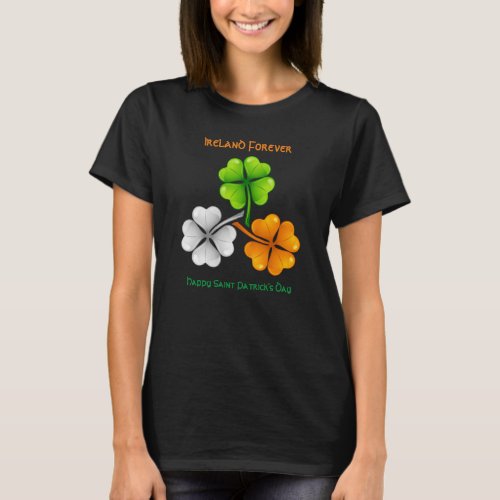 Ireland Forever Lucky Shamrock T_Shirt