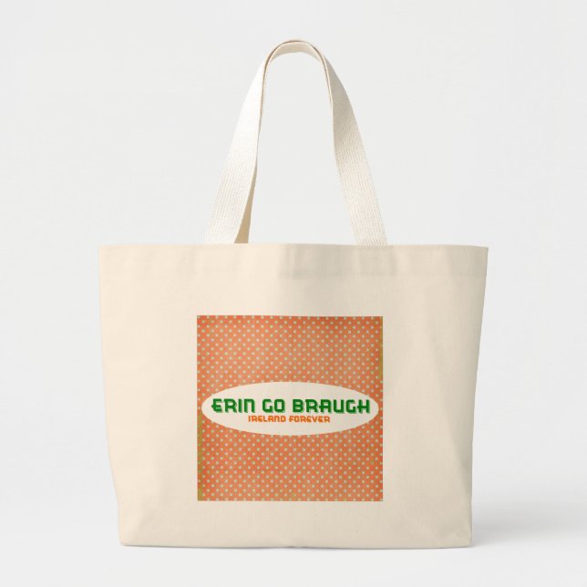 Ireland Forever Polka Dots Large Tote Bag (Front)