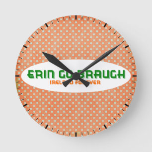 Ireland Forever Polka Dots Round Clock