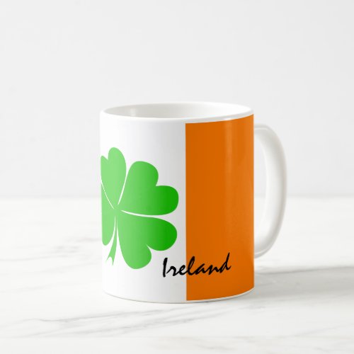 Ireland  four leaf clover Irish flag sport fans Coffee Mug