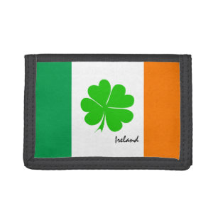 Ireland & four leaf clover, Irish flag /sport fans Trifold Wallet