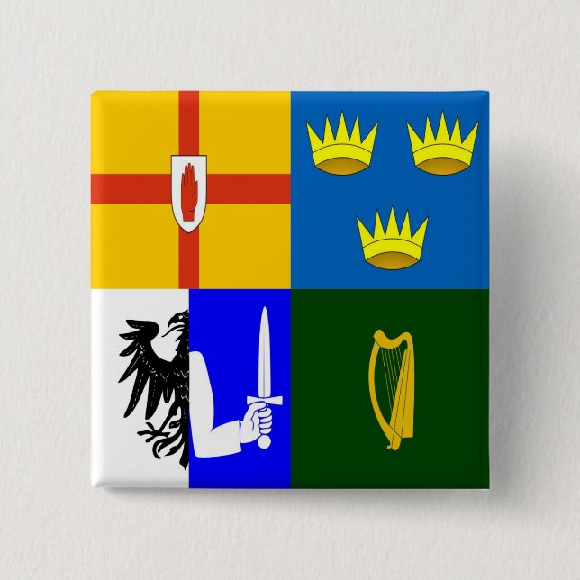 Ireland Four provinces Pinback Button (Front)
