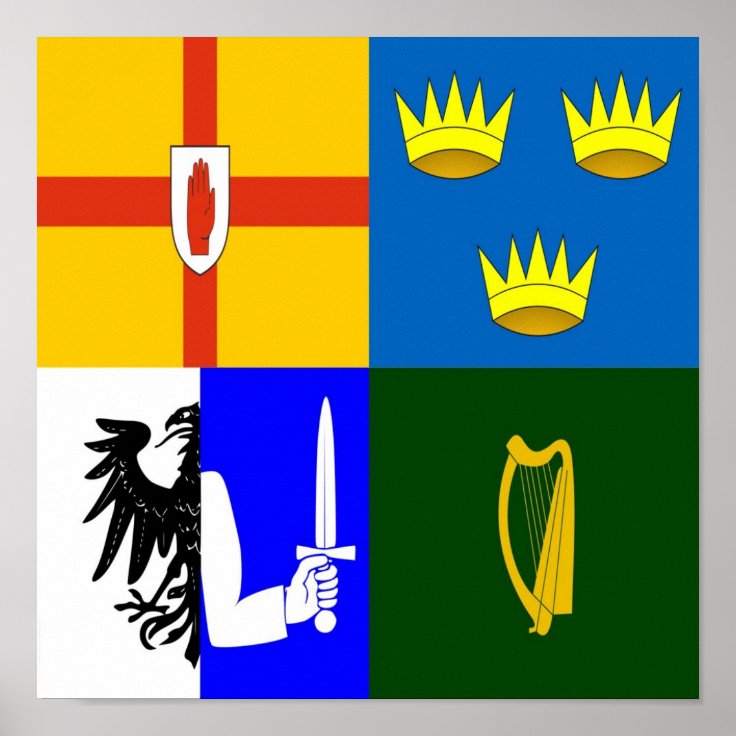 Ireland Four provinces Poster | Zazzle