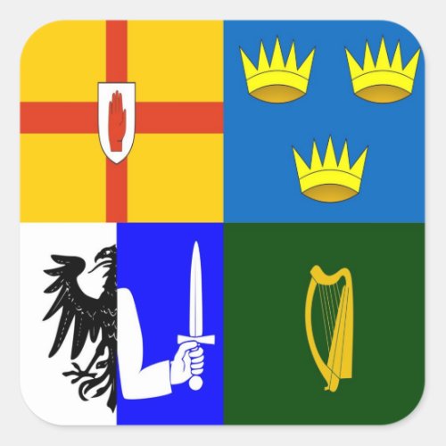 Ireland Four provinces Square Sticker