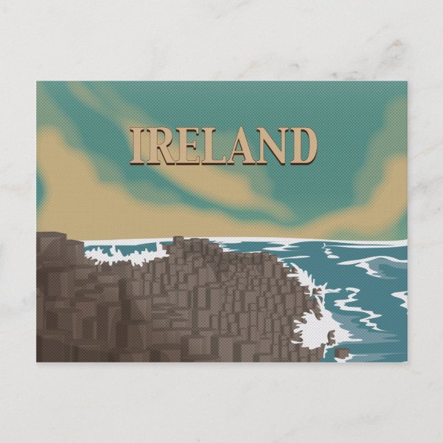 Ireland Giants Causeway Travel Poster Postcard (Front)