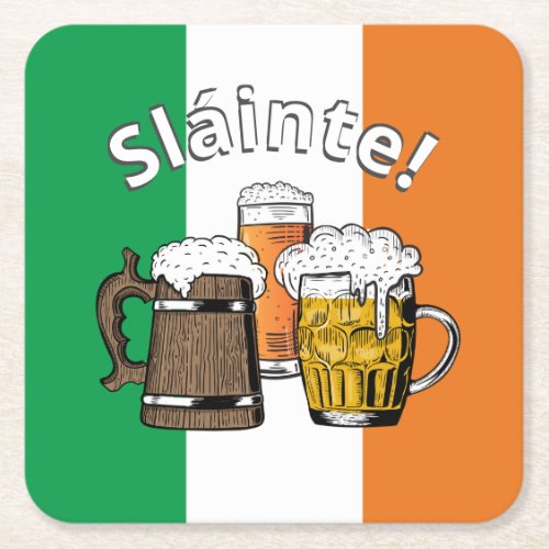 IRELAND Great Irish Beer Slinte Square Paper Coaster