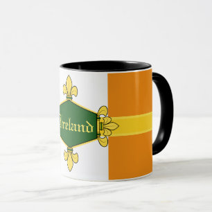 Ireland green shamrocks, add monogram/initials 1 mug