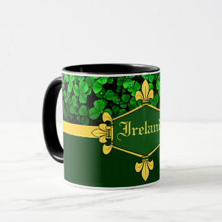 Ireland green shamrocks, Customize with name 5 Mug