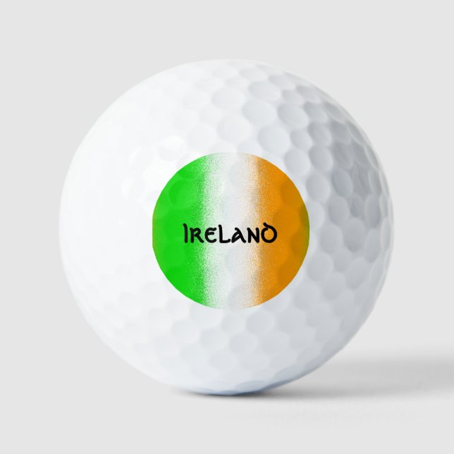 Ireland green - White - Orange Irish Flag Stripes Golf Balls (Front)