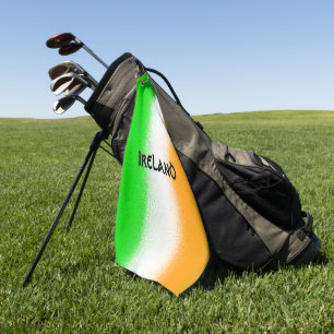 Ireland green - White - Orange Irish Flag Stripes Golf Towel