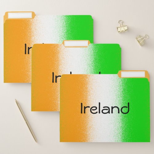 Ireland green _ White _ Orange Irish Stripes File Folder