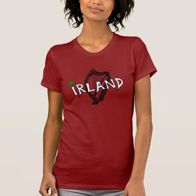 Ireland Harfe Girlie T-Shirt (Front)