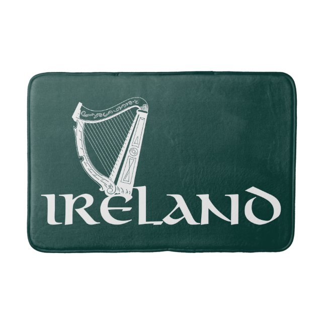 Ireland Harp Design, Irish Harp Bathroom Mat (Front)