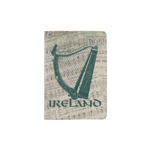 Ireland Harp Design, Irish Harp Passport Holder