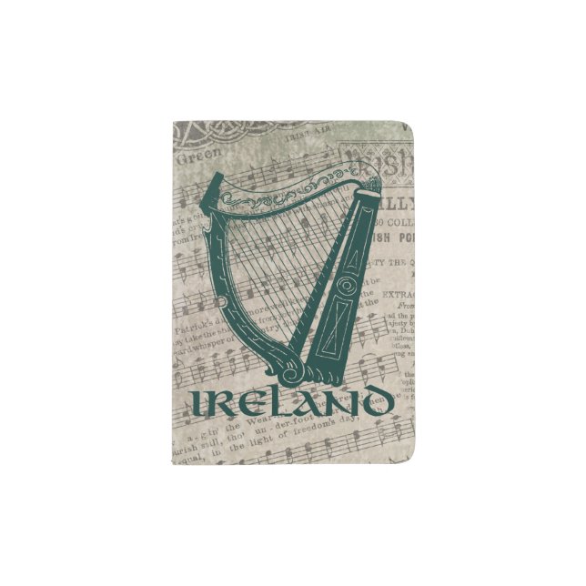 Ireland Harp Design, Irish Harp Passport Holder (Front)