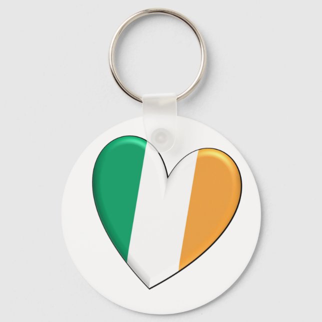 Ireland Heart Flag Keychain (Front)