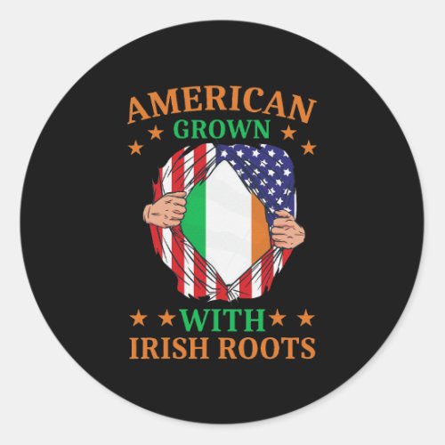 Ireland Home American Grown With Irish Roots Classic Round Sticker