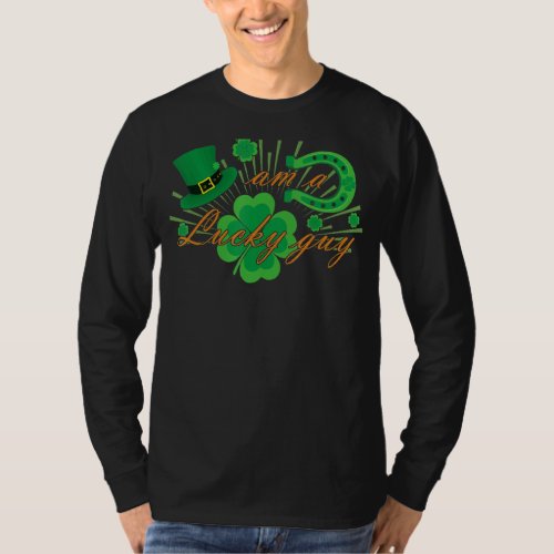 Ireland Horseshoe With Green Lucky Hat Happy St Pa T_Shirt