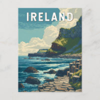 Ireland Illustration Travel Art Vintage