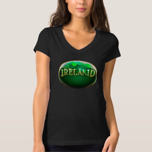 Ireland In Green Gemstone T_Shirt