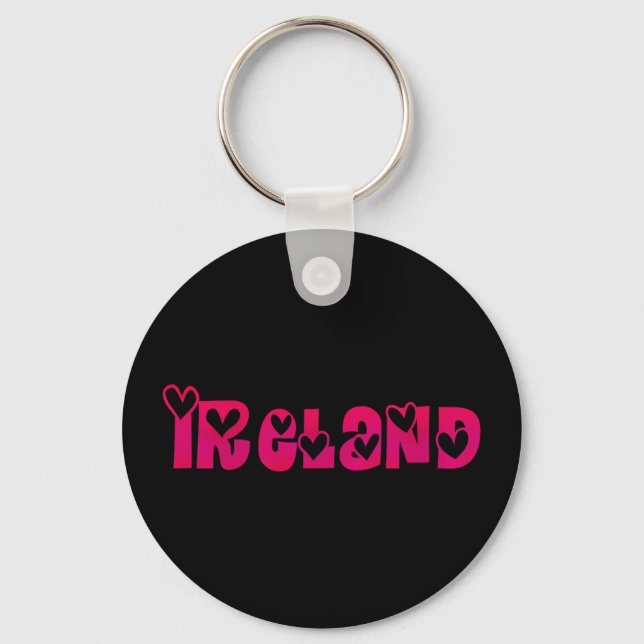 Ireland in Hearts Keychain (Front)