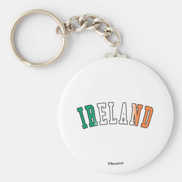 Ireland in National Flag Colors Keychain