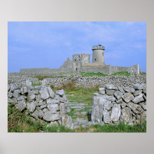 Ireland, Inishmore, Aran Island, Dun Aengus Fort Poster (Front)