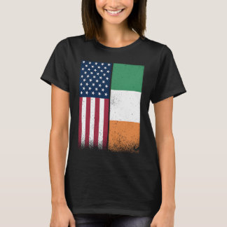 Ireland  Irish American Flags Proud USA Ireland T-Shirt