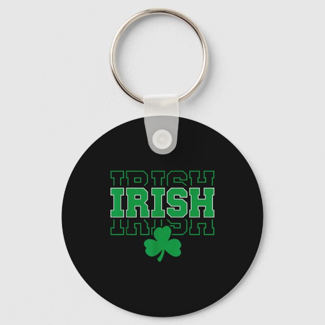 Ireland Irish Ancestry Varsity Style For Men Women Keychain (Front)