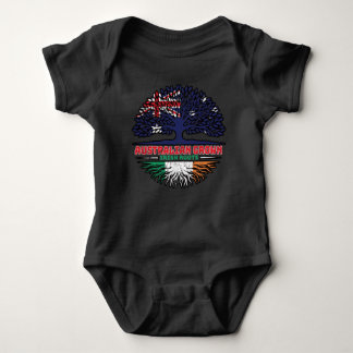 Ireland Irish Australian Australia Tree Roots Flag Baby Bodysuit