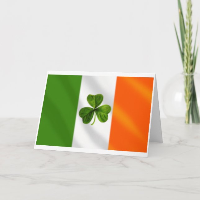 Ireland Irish Clover Eire flag Gear Card (Front)