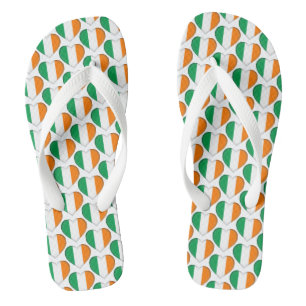 Ireland Irish Flag Colors Hearts Pattern Flip Flops