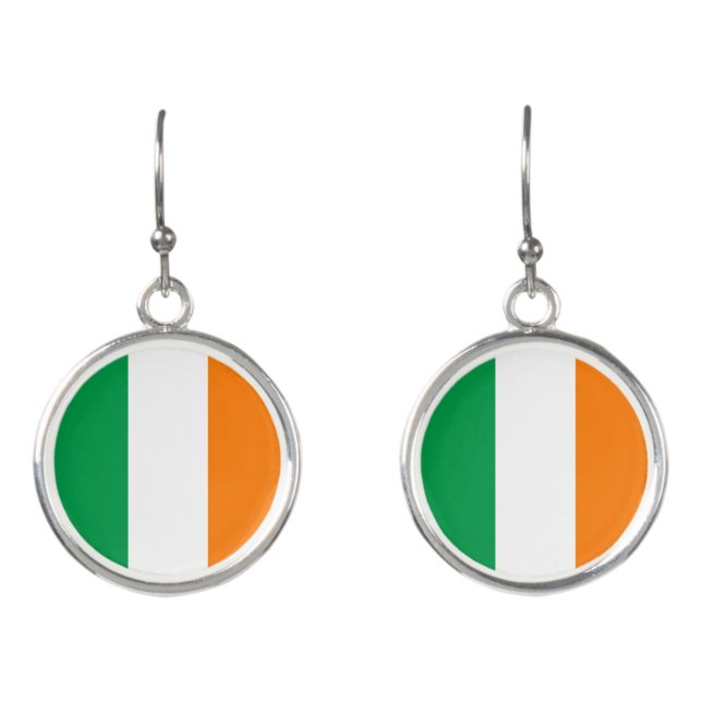 Ireland & Irish Flag fashion, patriots /sports fan Earrings (Front)