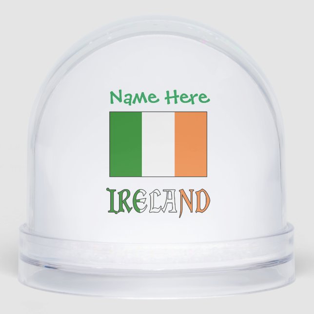 Ireland Irish Flag Green Personalization  Snow Globe (Front)