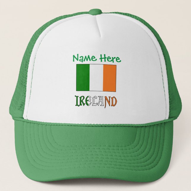 Ireland Irish Flag Green Personalization  Trucker Hat (Front)