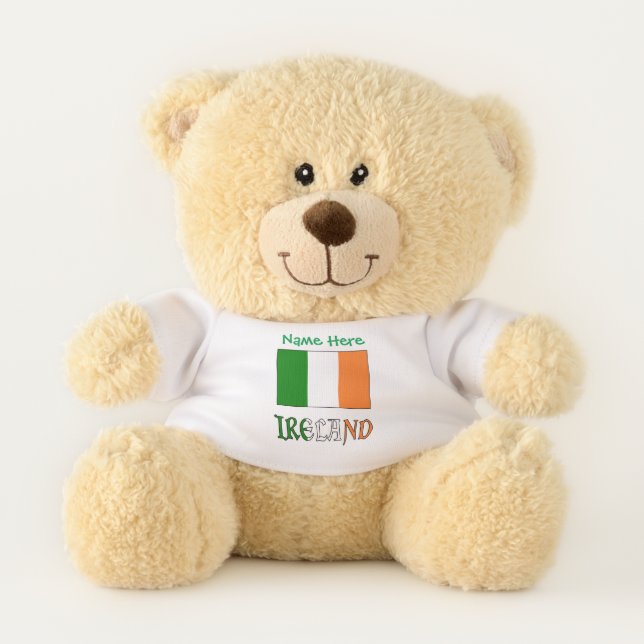 Ireland Irish Flag Green Personalized  Teddy Bear (Front)