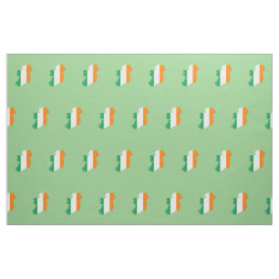 Ireland Irish Flag Map Fabric