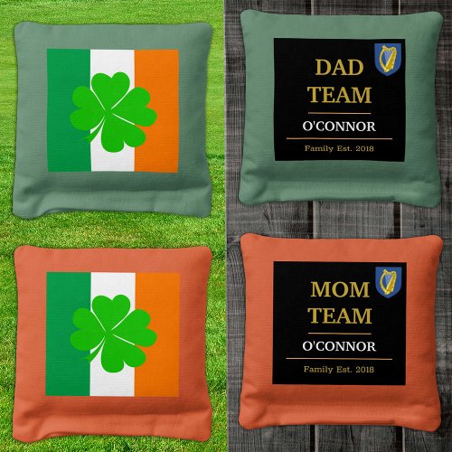 Ireland  Irish Flag personalized  Family Cornhole Bags