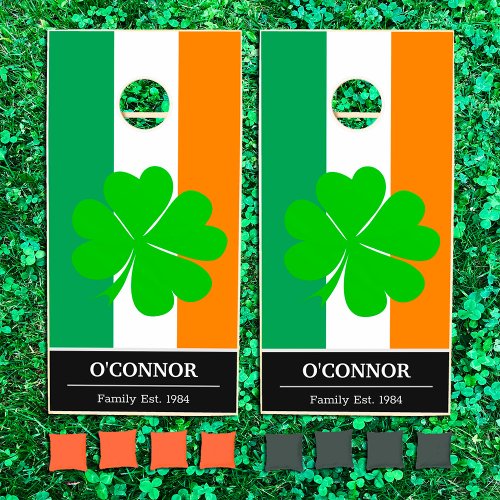 Ireland  Irish Flag Shamrock lucky  Family fun Cornhole Set