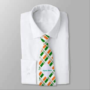 Ireland Irish Flag Tiled Green Personalization Neck Tie