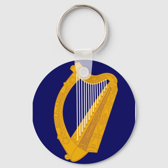 Ireland Irish Harp emblem Keychain (Front)