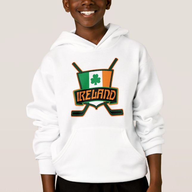 Ireland Irish Ice Hockey Logo Hoodie (Front)