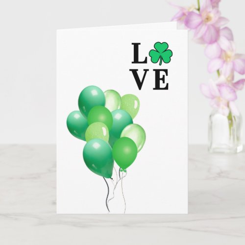 Ireland Irish LOVE Green Balloon Fun Card